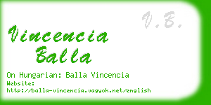 vincencia balla business card